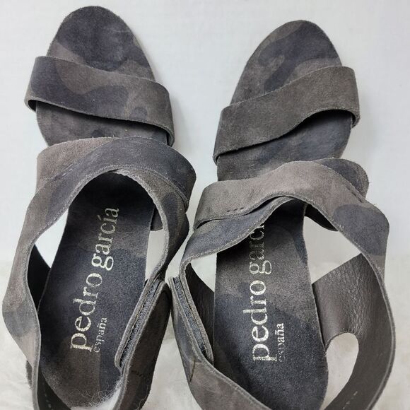 Pedro Garcia Lynna Suede Olive Camo Strappy Heel Sandals Eu Size 39 / Us 8.5. - Picture 8 of 9